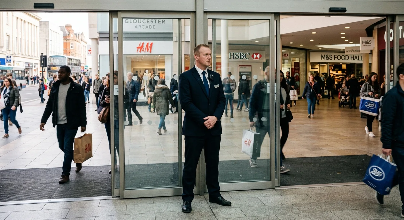 Retail store interior with security